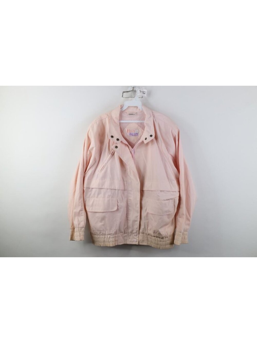 Vintage 80s 90s Streetwear Womens Large Distressed Big Pocket Bomber Jacket Pink